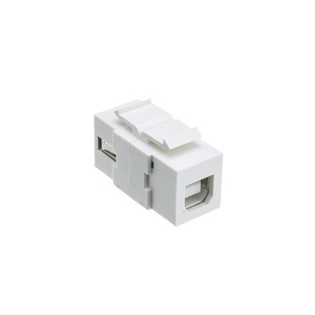 Cable Wholesale Keystone Insert, White, USB 2.0 Type A Female To Type B Female Adapter (Reversible) 333-310